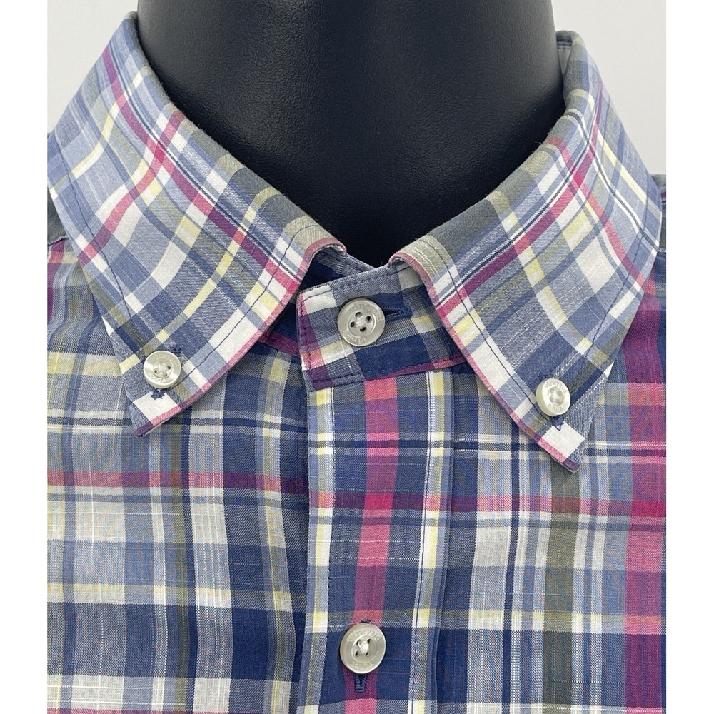 Vineyard Vines Classic Fit Tucker Shirt Men Size M Plaid Long Sleeve 100% Cotton - Picture 5 of 6